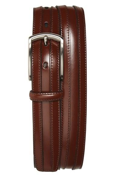Men's Johnston & Murphy Calfskin Belt - Chestnut