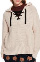 Women's Scotch & Soda Lace-up Knit Hooded Sweater - Ivory