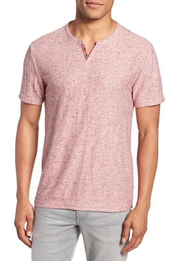 Men's W.r.k Metro Textured Henley Shirt - Red