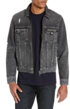 Men's The Kooples Slim Fit Denim Jacket - Black