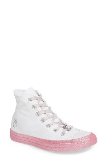 Women's Converse X Miley Cyrus Glitter High Top Sneaker M - White