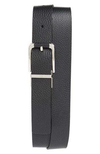 Men's Dunhill Avorities Grain Leather Belt, Size - Black