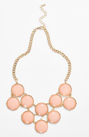 Bp. Circle Stone Statement Necklace (juniors) Milky Pink