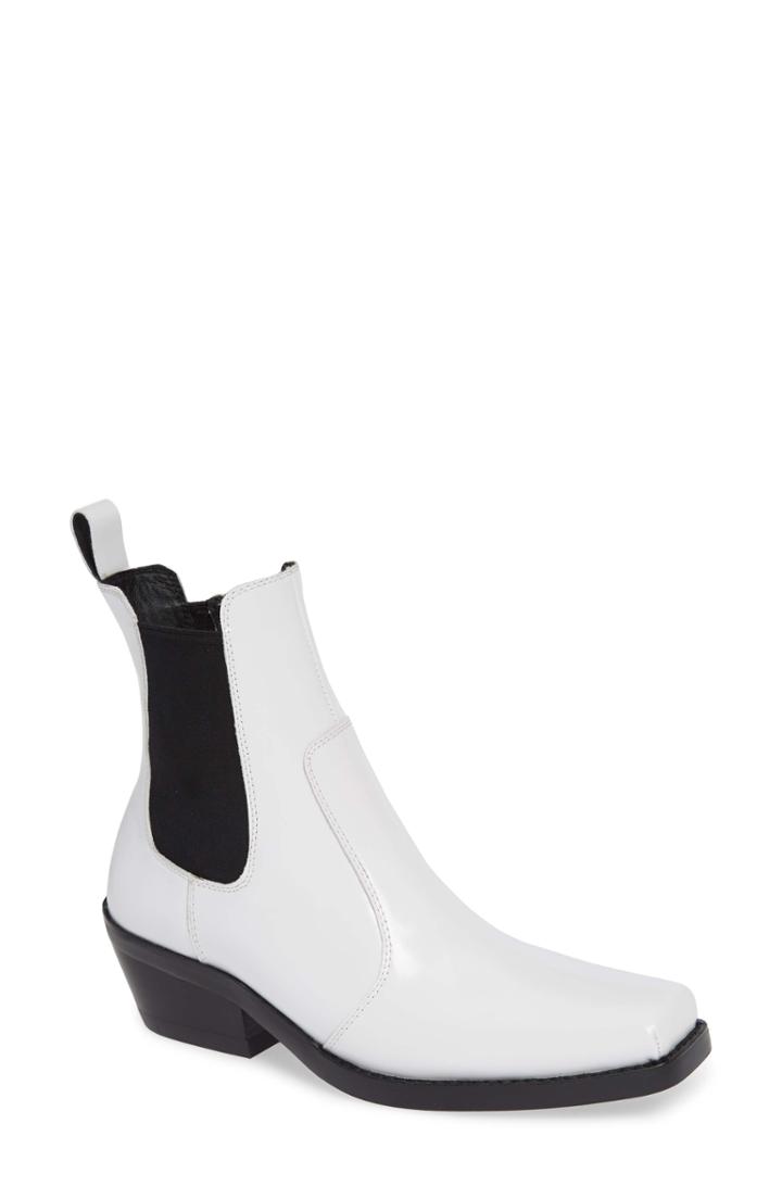 Women's Jeffrey Campbell Poker Chelsea Boot .5 M - White