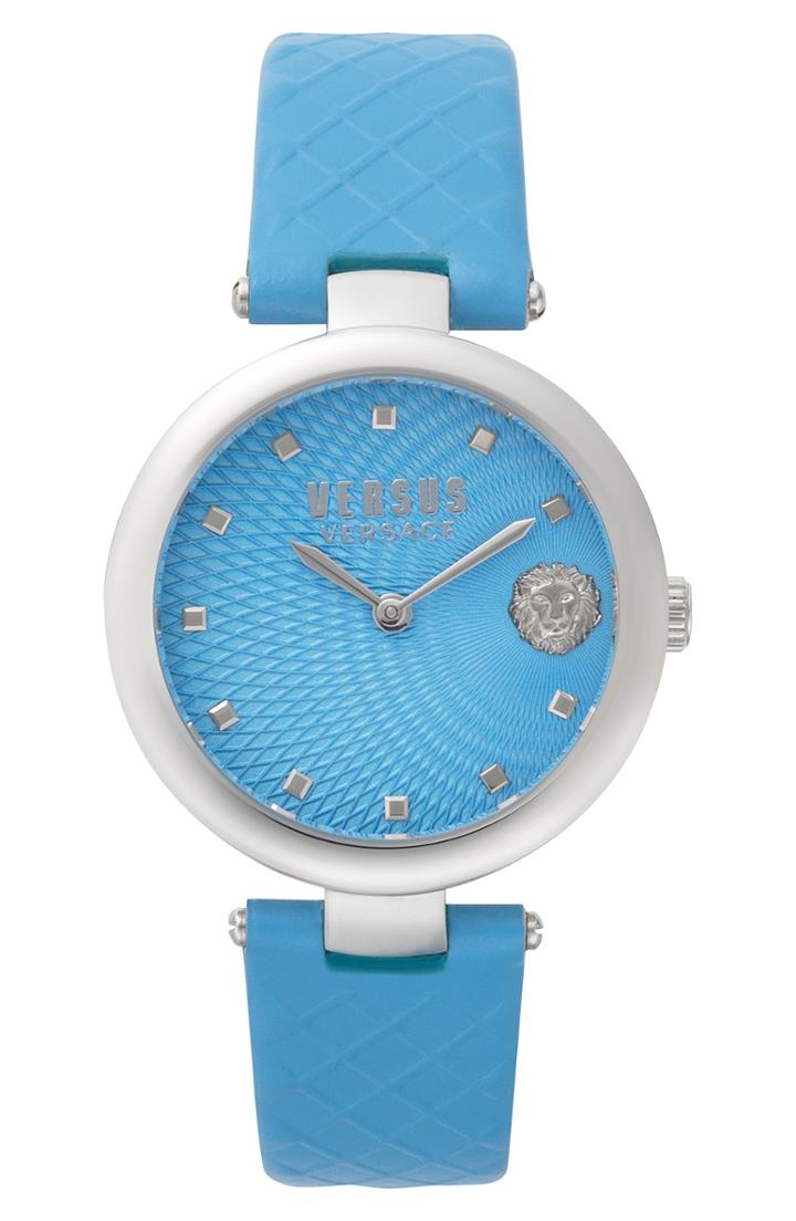 Women's Versus Versace Buffle Bay Leather Strap Watch, 36mm