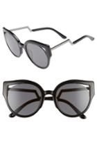 Women's Diff Penny 55mm Cat Eye Sunglasses - Black/ Grey