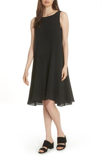 Women's Eileen Fisher Swing Shift Dress, Size - Black