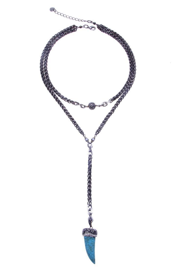 Women's Nakamol Design Dual Layer Chunk Chain Y-necklace