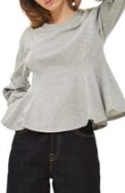 Women's Topshop Corset Seam Sweatshirt Us (fits Like 2-4) - Grey