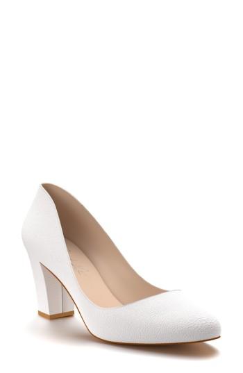 Women's Shoes Of Prey Block Heel Pump B - White