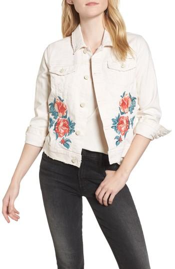 Women's Mother The Bruiser Cropped Denim Jacket - White
