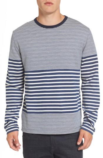 Men's French Connection Stripe Long Sleeve T-shirt - Blue