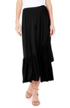 Women's Michael Stars Faux Wrap Midi Skirt - Black