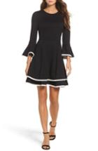 Women's Eliza J Bell Sleeve Fit & Flare Dress (similar To 14w) - Black