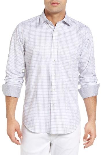 Men's Bugatchi Classic Fit Graphic Sport Shirt, Size - Metallic