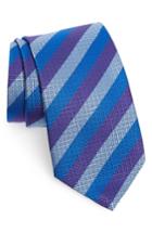 Men's David Donahue Stripe Silk X-long Tie, Size X-long - Purple