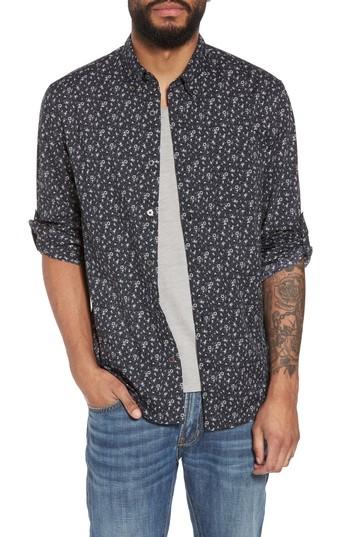 Men's John Varvatos Fit Sport Shirt, Size Small - Black