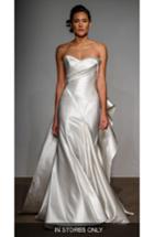 Women's Anna Maier Couture Penelope Strapless Silk Duchess Satin Gown, Size - Ivory