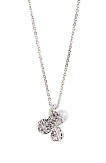 Women's Mikimoto Fortune Leaves Pearl & Diamond Pendant Necklace