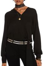 Women's Scotch & Soda V-neck Tie Detail Top - Black
