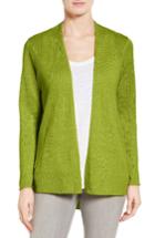 Women's Eileen Fisher Organic Linen Open Front Cardigan - Green