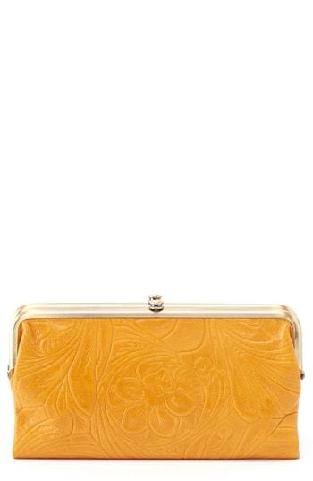 Women's Hobo Lauren Flower Embossed Clutch Wallet - Yellow