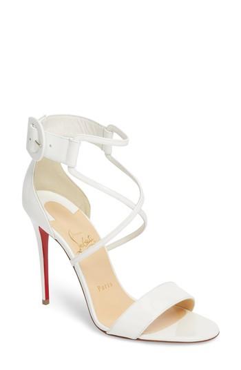 Women's Christian Louboutin Choca Criss Sandal .5us / 36.5eu - White