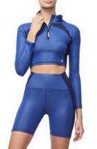 Women's Good American Zip Front Crop Top (s) - Blue