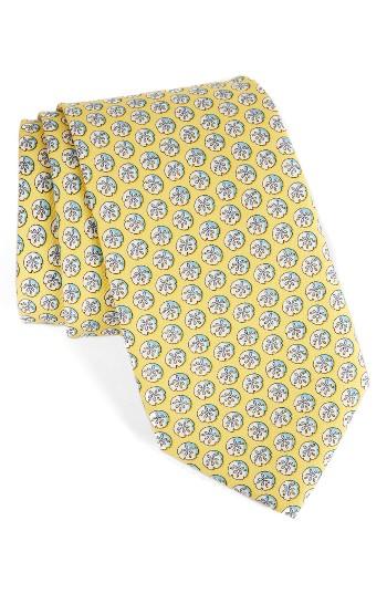 Men's Vineyard Vines Sand Dollar Silk Tie, Size - Yellow