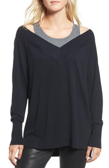 Women's Trouve Spliced Tank Sweater - Black