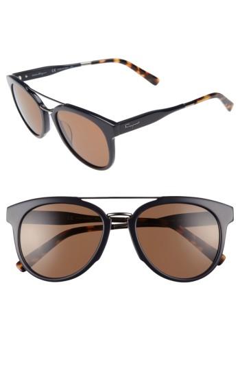 Men's Salvatore Ferragamo Retro 55mm Sunglasses - Blue