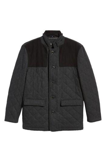 Men's Hart Schaffner Marx 'shooter' Wool Blend Quilted Jacket - Grey