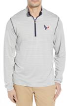 Men's Cutter & Buck Meridian - Houston Texans Regular Fit Half Zip Pullover, Size - Blue