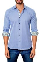 Men's Jared Lang Trim Fit Print Sport Shirt, Size - Blue