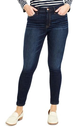 Petite Women's J.crew High Rise Toothpick Jeans P - Blue