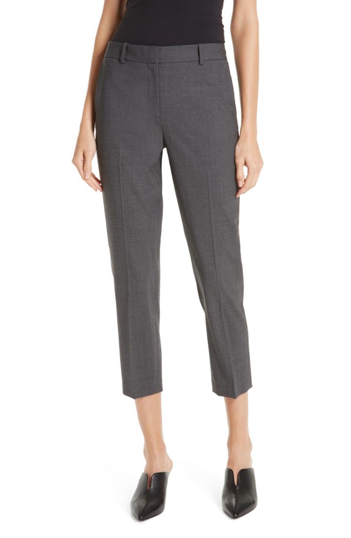 Women's Nordstrom Signature Slim Crop Stretch Wool Pants