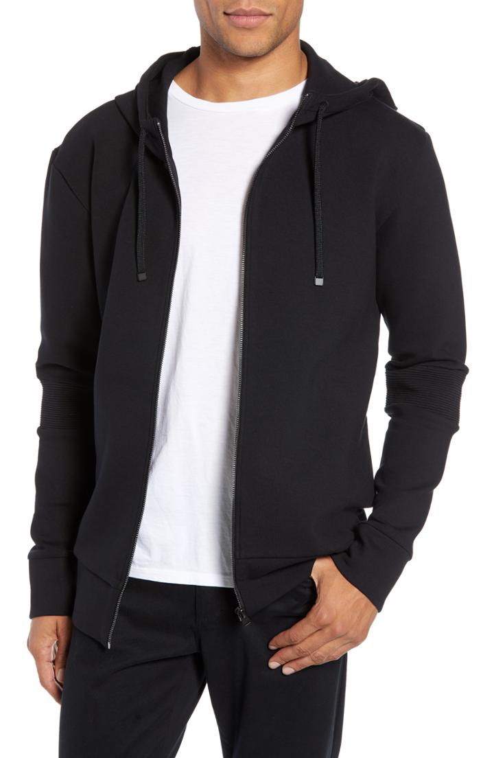 Men's Hugo Deech Oversize Moto Hoodie - Black