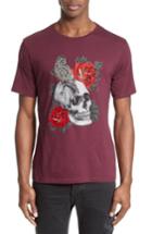 Men's The Kooples Embroidered Skull Graphic T-shirt - Red