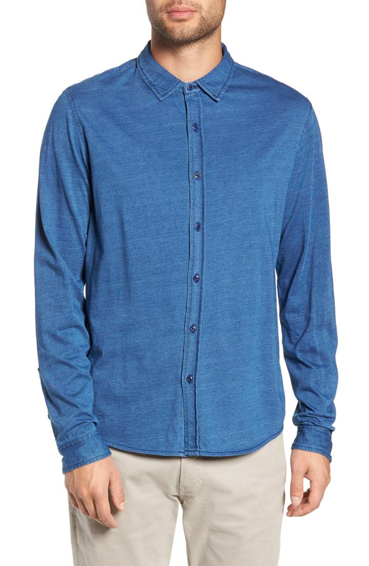 Men's Goodlife Knit Sport Shirt, Size - Blue
