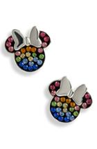 Women's Disney Minnie Multicolor Crystal Pave Stud Earrings