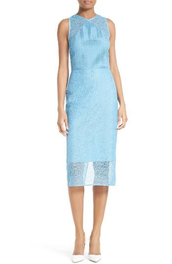 Women's Diane Von Furstenberg Mixed Lace Sheath Dress - Blue