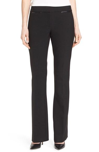 Women's Classiques Entier Leather Trim Flare Leg Pants