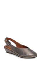 Women's Gentle Souls Noemi Slingback Wedge M - Metallic