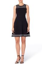 Women's Catherine Catherine Malandrino Niro Sheer Stripe Dress - Black