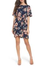 Women's Charles Henry Flutter Sleeve Shift Dress - Blue