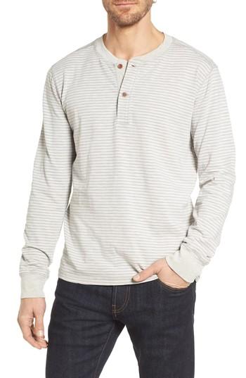 Men's Grayers Malaga Cove Stripe Long Sleeve Henley - Grey