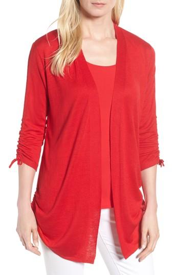 Women's Nic+zoe Picante Open Cardigan - Red