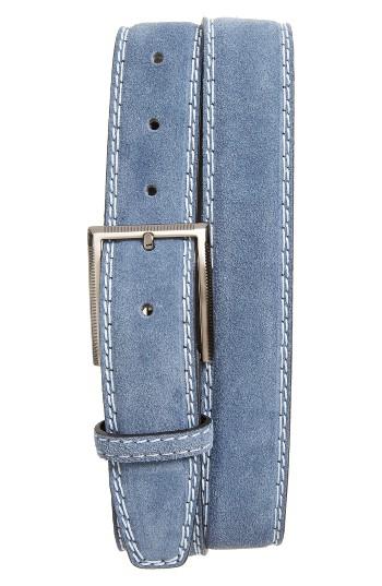 Men's Canali Suede Belt - Blue