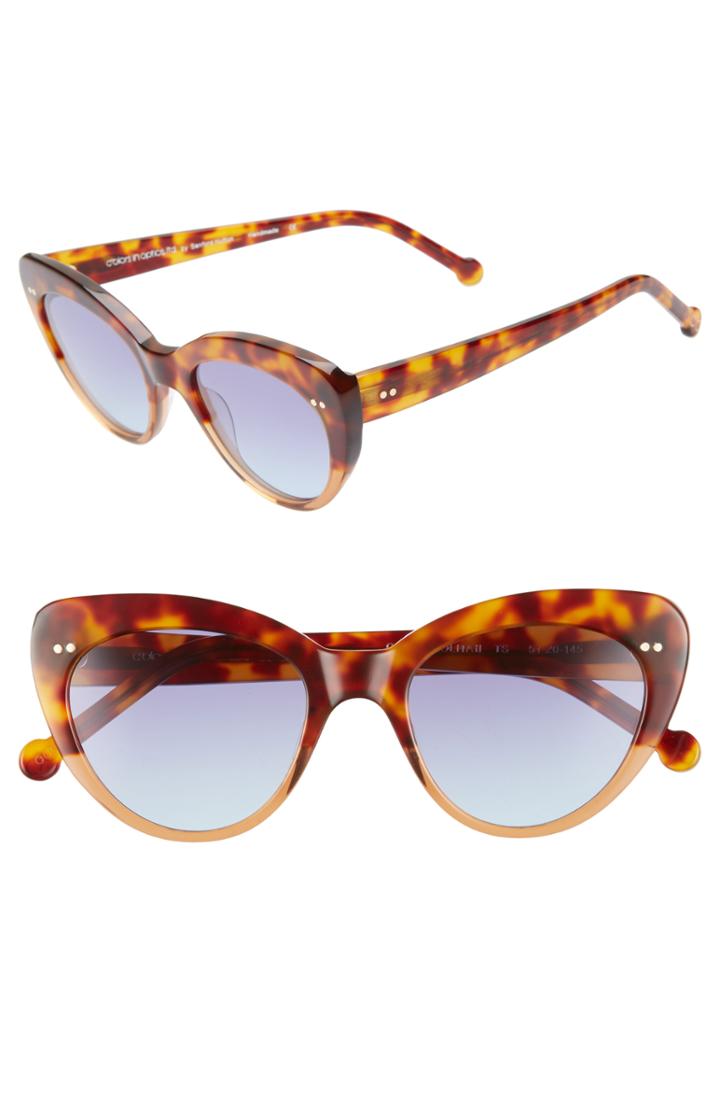 Women's Colors In Optics Lolita 51mm Gradient Lens Cat Eye Sunglasses - Red