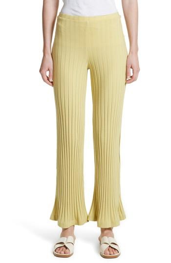 Women's Simon Miller Rian Ribbed Bell Bottom Pants - Green